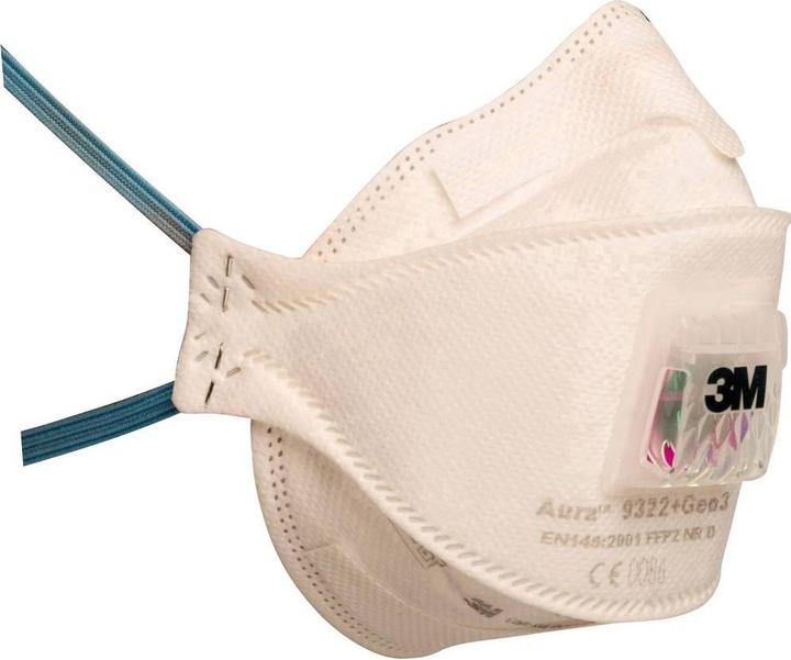 3M Aura 9322+Gen3SV Feinstaubmaske mit Ventil FFP2 5 St. (FFP2, 5 x)