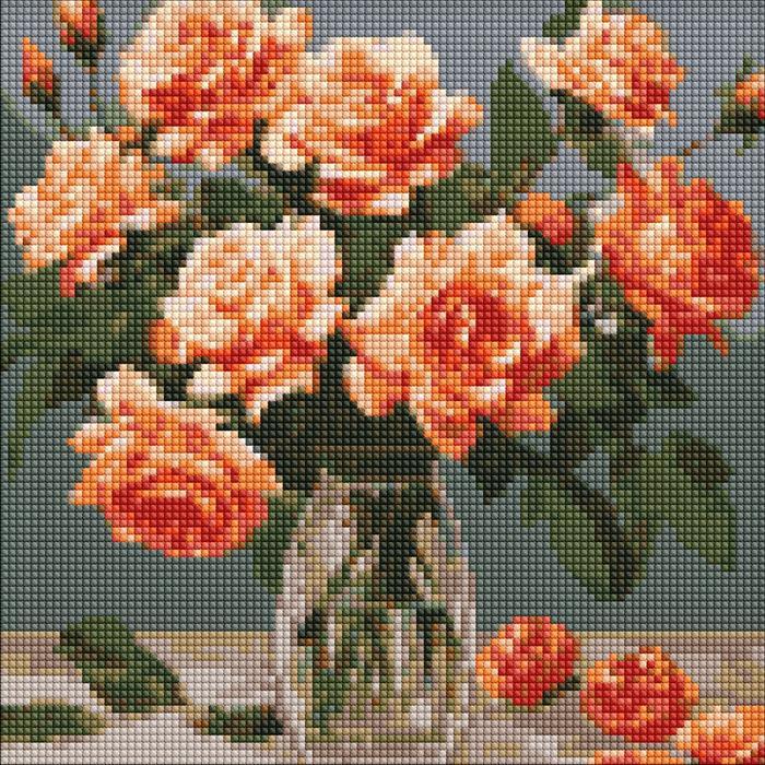 Actual product image Ideyka Diamond Painting - verfeinerter Strauss mit Rahmen 30 x 30 cm