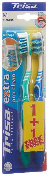 Actual product image Trisa Toothbrush Extra Duo medium (Medium, 2 x)