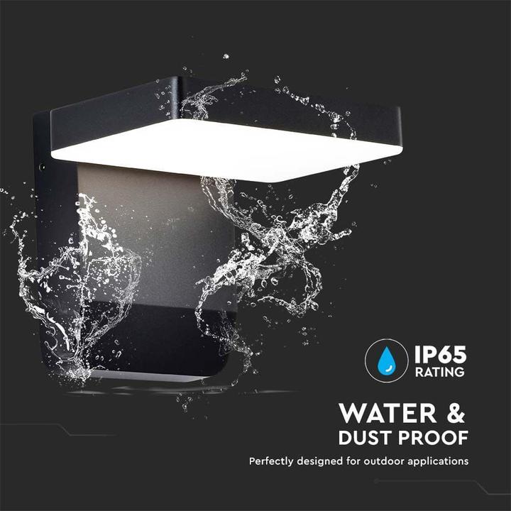 Produktbild V-TAC VT11020150B 20W LED Wandleuchte Schwarzer Körper Quadratisch 4000K IP65 (2580 lm, IP65)