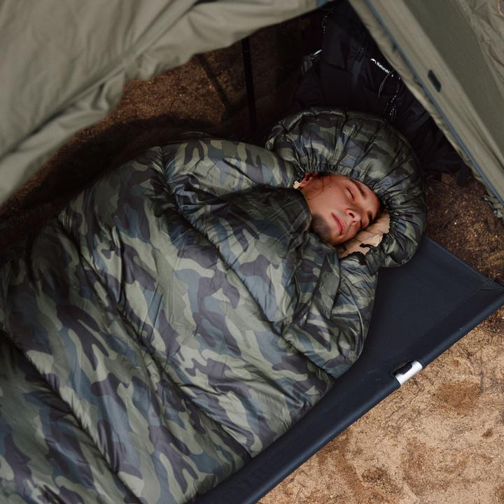 Actual product image Naturehike Warmy square with hat warming cotton sleeping bag M400/Green/left