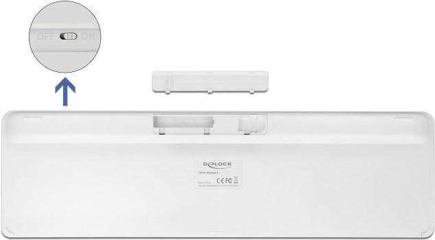 Image du produit Delock Clavier USB 2,4 GHz sans fil blanc (plat) (DE, Filaire)