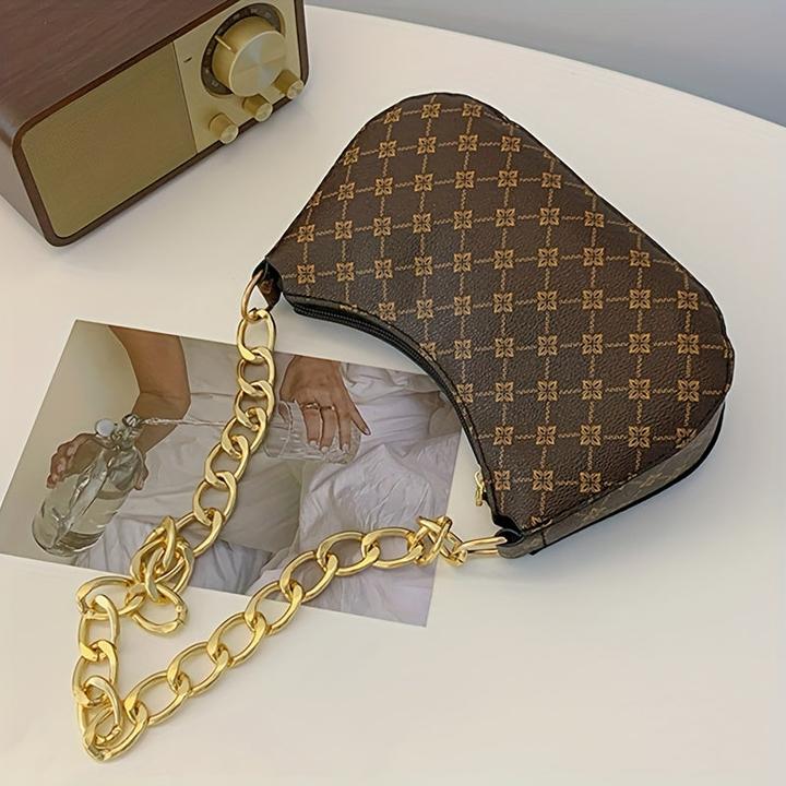 Immagine prodotto Only-Bags.Store Borsa ascellare classica con stampa retrò, semplice borsa a tracolla, borsa casual, shopping