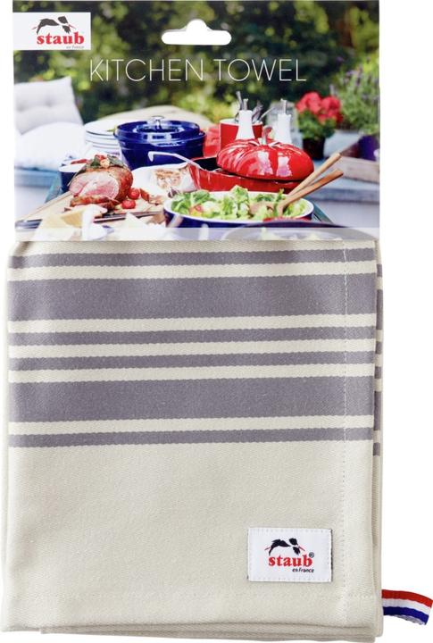 Immagine prodotto Staub Asciugamano da tè, 50 x 70 cm, 100% cotone, grigio (50 x 70 cm)