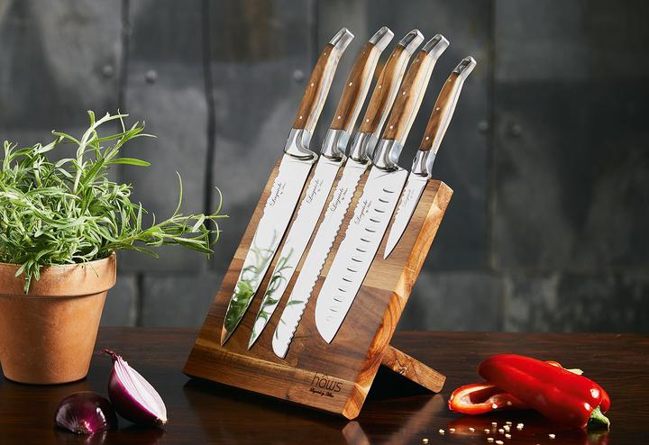 Image du produit Haws Set de couteaux avec bloc magnétique 'Laguiole' 5 pièces