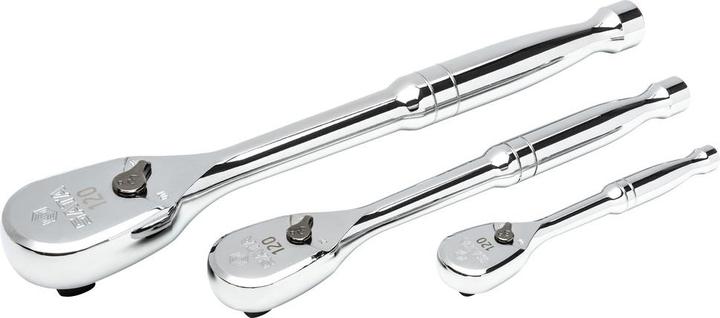 Actual product image SATA 120XP Reversible ratchet set 1/4", 3/8" & 1/2", 3-piece, 120 (1/2", 3/8", 1/4")