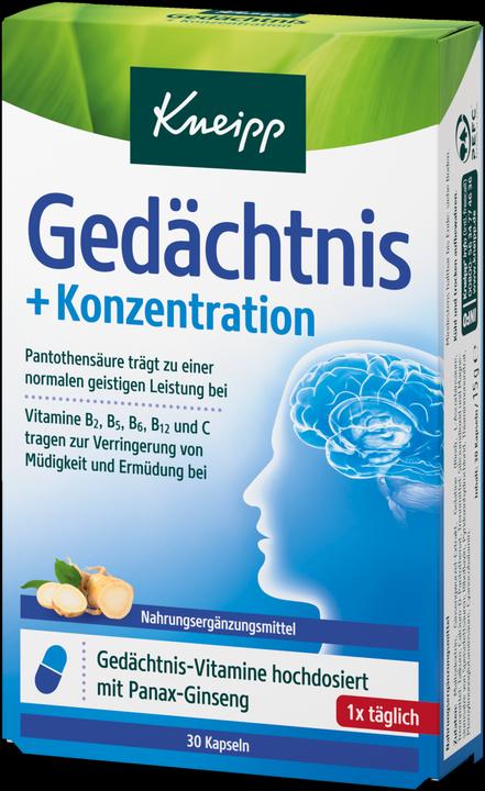Produktbild Kneipp Gedächtnis + Konzentration (30 Stück, Kapseln, 15 g)