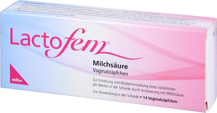 Produktbild Mibe Lactofem Milchsäure Vaginalzäpfchen, 14 St. Zäpfchen (Vaginalzäpfchen)