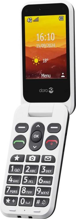 Actual product image Doro Leva L30, Clamshell, Single SIM, 7.11 cm (2.8"), 2 MP, 1150 mAh, Black, White (2.80", 2 Mpx, 4G)