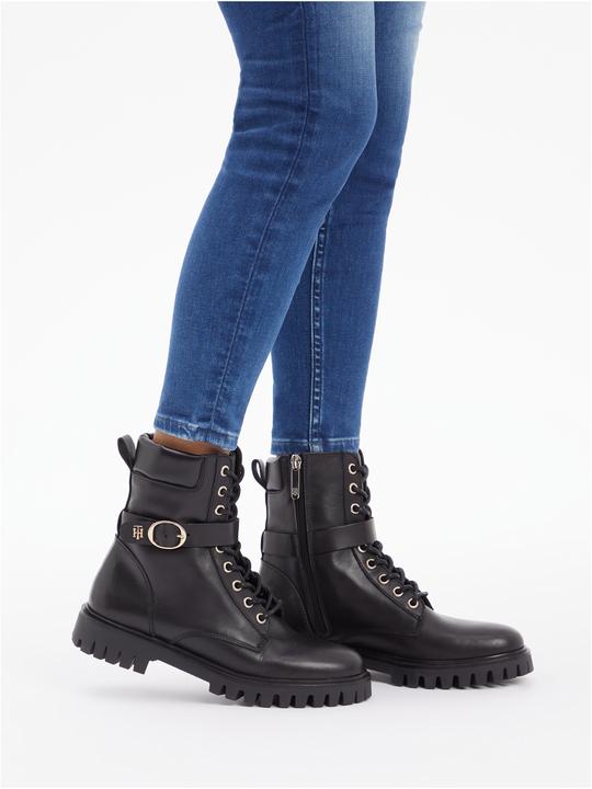 Actual product image Tommy Hilfiger Buckle Lace Up Boot (38)