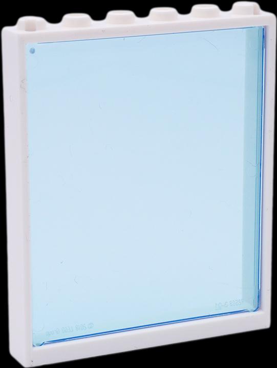 Actual product image LEGO 1x6x5 Fenster Weiss und transparent blaue Scheiben - NEU! Menge 5x