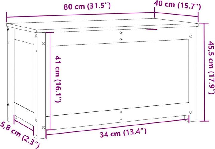 Produktbild VidaXL Truhe (80 x 40 x 45.5 cm)