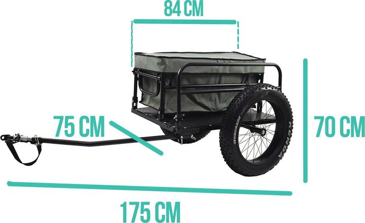 Produktbild 9WS Remorque vlo spcial plage - roues fat bike
