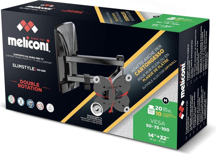 Image du produit Meliconi Support mural pour TV LCD (Mur, 32", 20 kg)