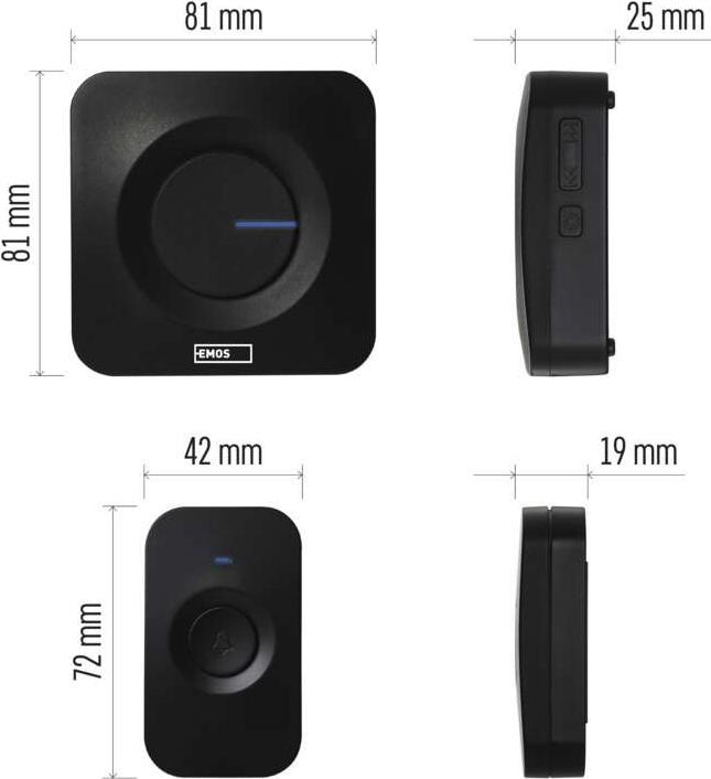 Produktbild Emos Drahtlose Türklingel P5730 (Funk 433-Mhz)