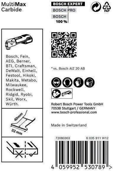 Produktbild Bosch Professional Zubehör EXPERT MultiMax AIZ 32 APIT Blatt für Multifunktionswerkzeuge, 32 mm, 10 Stück
