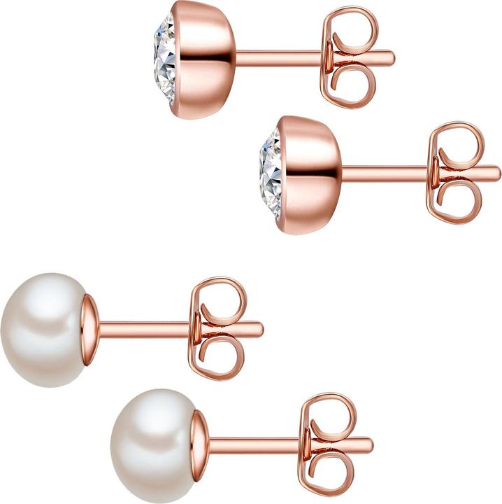 Produktbild Rafaela Donata Damen Sterling Silber verziert mit Kristallen von Swarovski® Süsswasser-Zuchtperle roségold - 12512 (Sterling Silber)