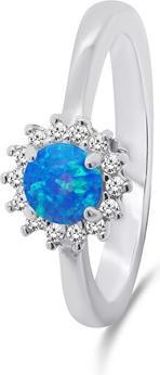 Brilio Silver - Beautiful silver ring with opal and zircons RI056WB - Circuit: 56 mm (56)