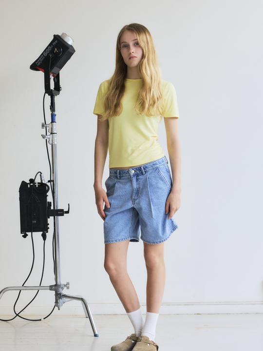 Produktbild Lmtd Lange plissierte Jeansshorts (140)