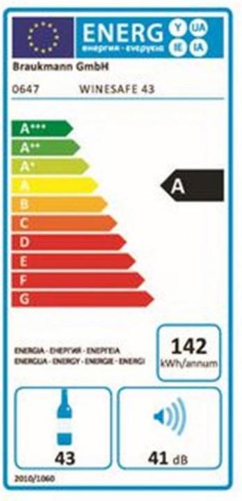 Label énergétique Caso Wine Safe 43