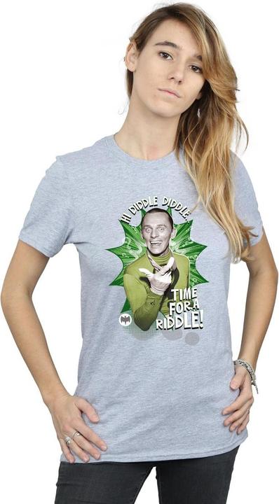 Actual product image Womens/Ladies Batman TV Series The Riddler Time for a Riddle Cotton Boyfriend T-Shirt (M)