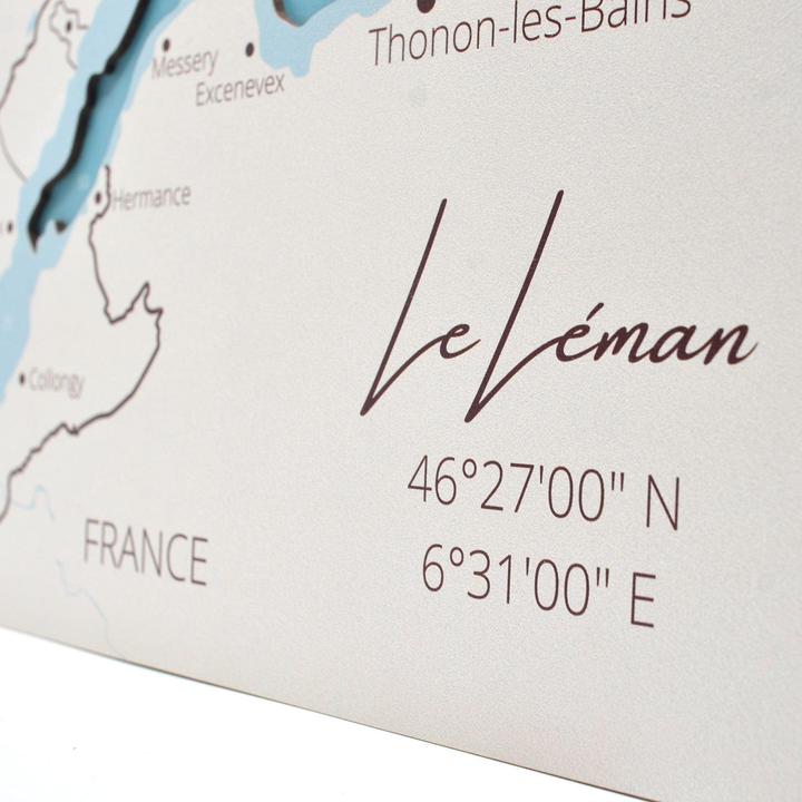 Produktbild Enjoy The Wood Le Léman - Seekarte aus Holz (30 x 45 cm)