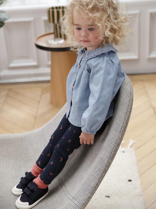 Image du produit Vertbaudet Blouse bébé en denim léger personnalisable (74)