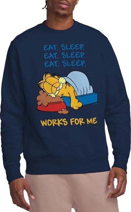 Actual product image Garfield Unisex Adult Works For Me Sweatshirt (L)
