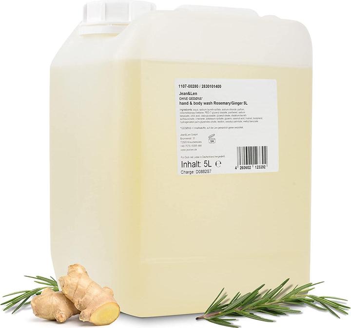 Jean & Len Hand and Body Wash Rosemary & Ginger (Flüssigseife, 5000 ml)