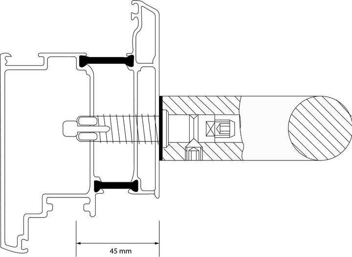 Actual product image Kws Fastening accessories S23 - one-sided, M8x 45, galvanised steel (Door handle)