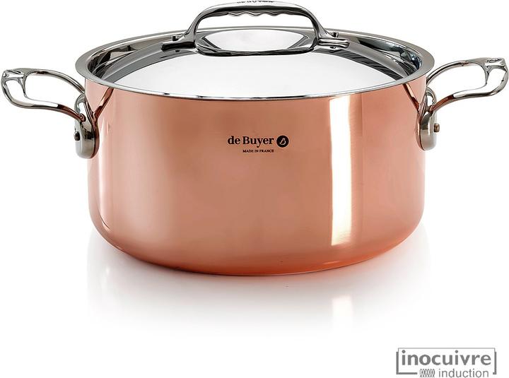 Image du produit de Buyer Prima Matera Marmite à légumes avec couvercle à induction (16 cm, Casserole, Acier inoxydable, Cuivre)