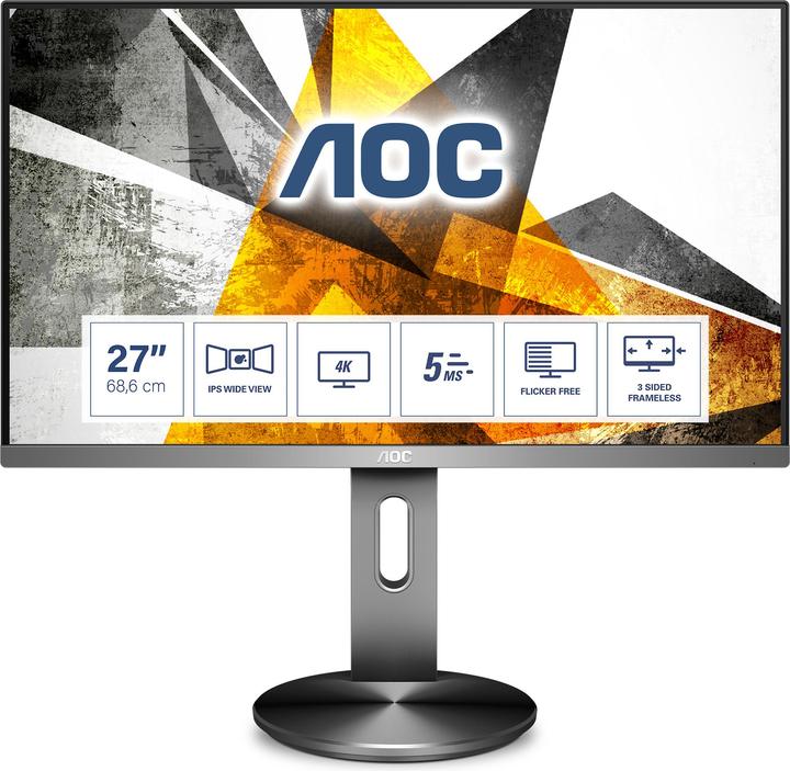 Immagine prodotto AOC U2790PQU LED IPS 27" UHD 3840x2160p 50M:1 (tip. 1000:1) 350cd 5ms HDMI2.0 (3840 x 2160 pixel, 27")