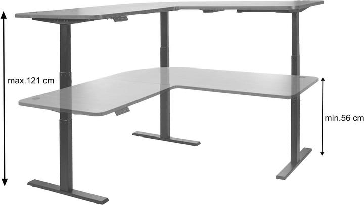 Image du produit Swisshandel24 Bureau d'angle, bureau informatique, réglable en hauteur électriquement Memory 178x178cm 84kg