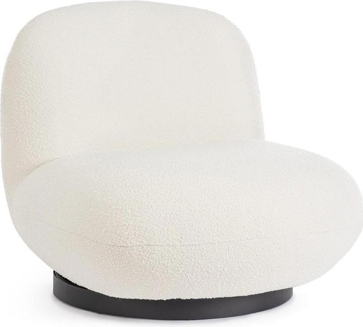 Bizzotto Swivel armchair Margot white boucle