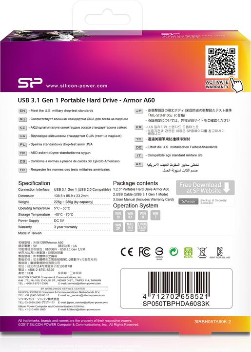 Actual product image Silicon Power Armor A60 5TB USB 3.0 2.5 SP050TBPHDA60S (5 TB)