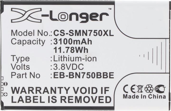 Actual product image AccuCell Battery Samsung Galaxy Note 3 Neo, SM-N7505 with NFC