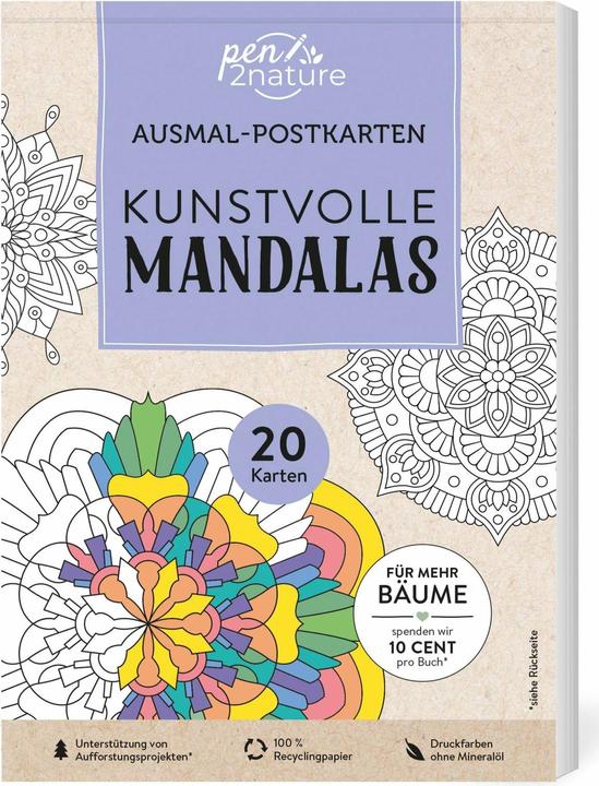 Produktbild Ausmal-Postkarten Kunstvolle Mandalas | 20 Karten (20 Stk.)