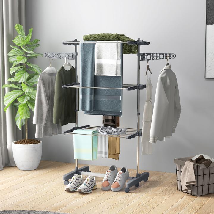 Image du produit Homcom Étendoir à linge avec patères