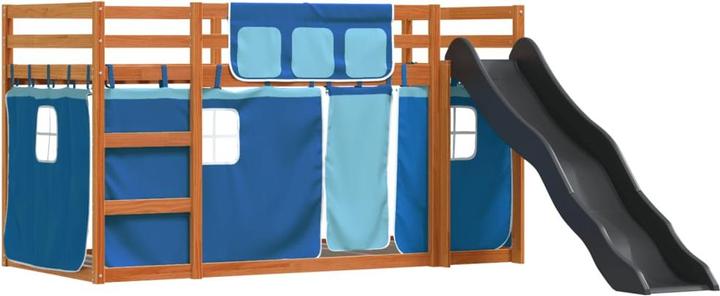 Actual product image VidaXL Bunk bed with slide and curtains (90 x 200 cm)