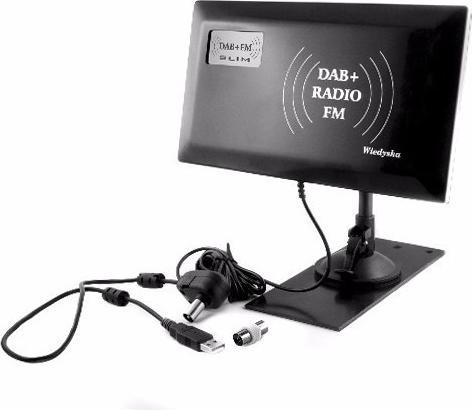 INNE Radio TV Antenne DAB + FM Slim (Platte antenne, 33 dB, DAB/DAB+)