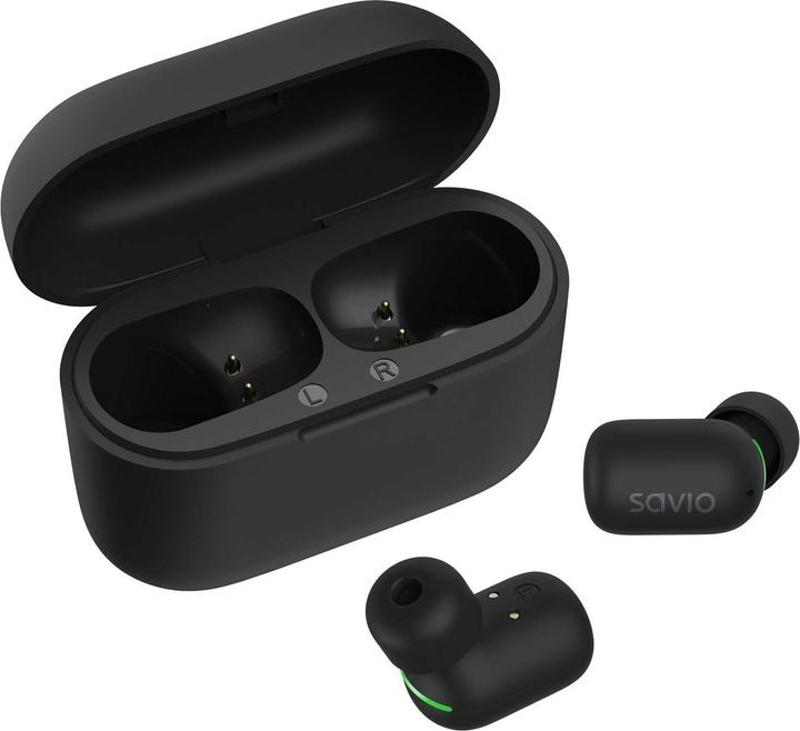 Image du produit Savio TWS-09 IPX5 Casque & écouteurs Sans fil intra-auriculaire Musique Bluetooth Noir (8 h, Sans fil)
