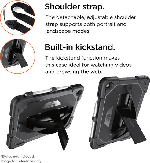 Produktbild Eiger Schutzcase mit Handschlaufe und Kickstand Peak 4000m Black (iPad Pro 11 2024 (M4))