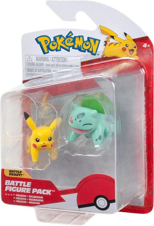 Immagine prodotto Jazwares Pokémon Battle Figure First Partner Set Figure 2-pack Bisasam #2, Pikachu #1