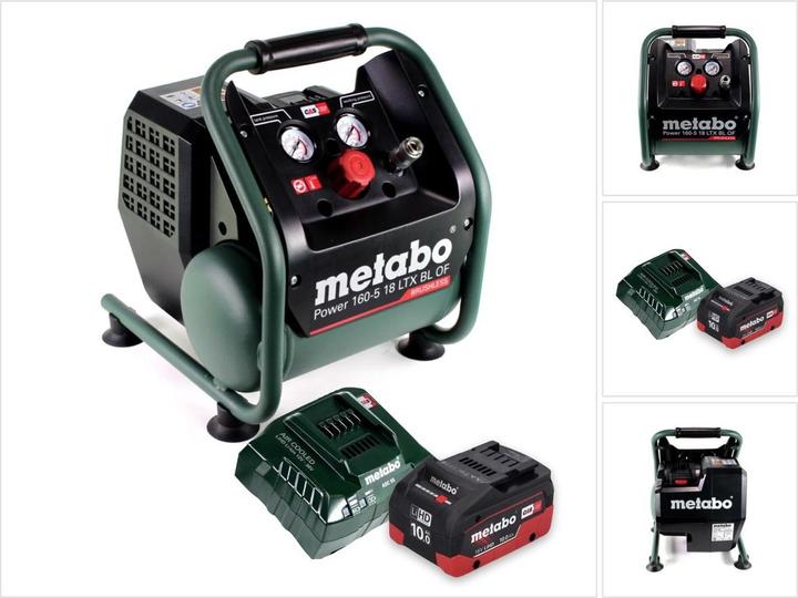 Actual product image Metabo Power 160-5 18 LTX BL OF Battery compressor 18 V 8.0 bar Brushless + 1x rechargeable battery 10.0 (8 bar, 5 l)
