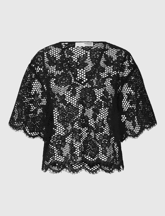 Actual product image Selected Femme Cropped fit lace top (42)