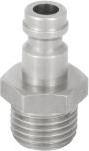 Actual product image Rs Pro Pneumatic quick-release coupling, brass, G1/4 plug, with Camozzi, Legris, Rectus thread (Pipe coupling)