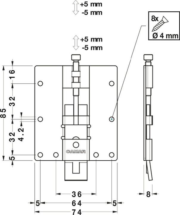 Actual product image Camar Height adjustable panel holder (1 pcs.)
