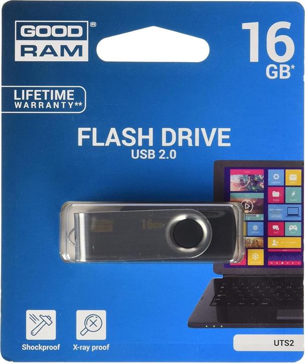 Actual product image Goodram UTS2 USB flash drive (16 GB, USB 2.0, USB-A)