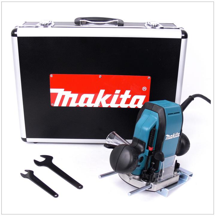 Actual product image Makita RP 0900 K - 900 Watt router 8 mm in aluminium tool box