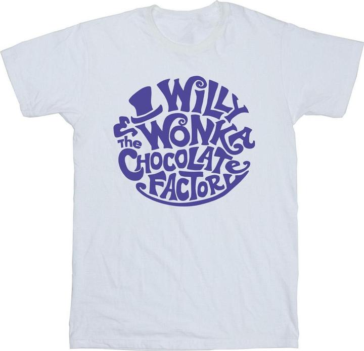 Immagine prodotto Willy Wonka & the Chocolate Factory Typed Logo Maglietta Ragazze (140, 146)